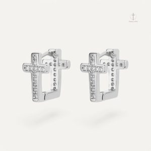 Boucles d'oreilles en croix, style moderne et raffiné