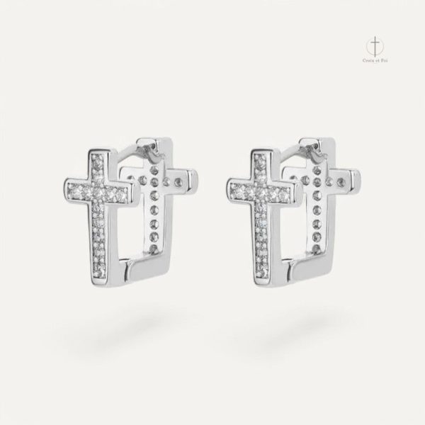 Boucles d'oreilles en croix, style moderne et raffiné