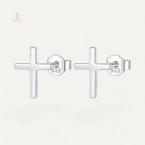 Boucles d'oreilles croix élégantes en métal