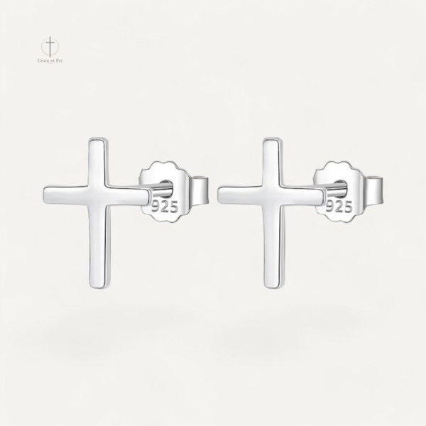 Boucles d'oreilles croix élégantes en métal