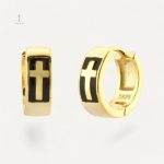Boucles d'oreilles croix en argent pour homme