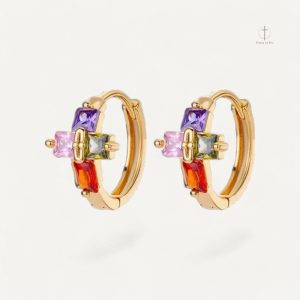 Boucles d'oreilles créoles en forme de croix