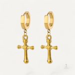 Boucles d'oreilles en croix dorées élégantes