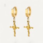 Boucles d'oreilles croix florales élégantes et raffinées
