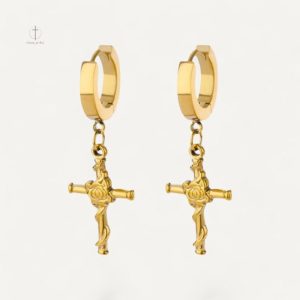 Boucles d'oreilles croix florales élégantes et raffinées