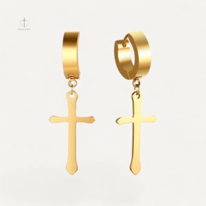 Boucles d'oreilles modernes en forme de croix élégantes