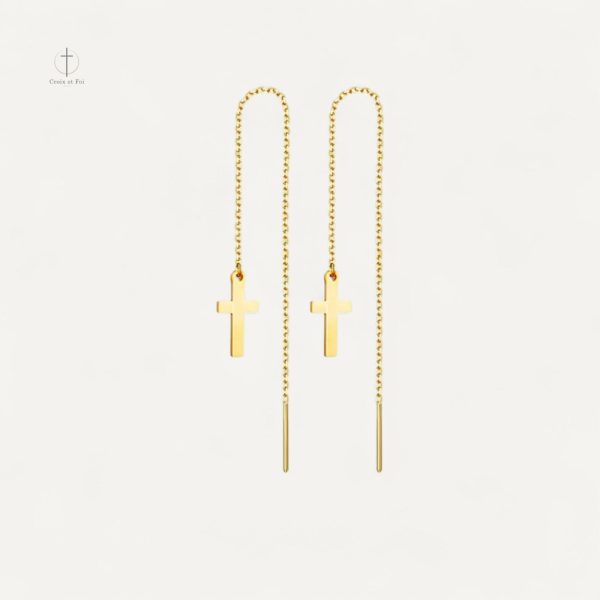 boucles-oreilles-croix-pendantes-elegantes-1 Boucles d'oreilles pendantes en croix élégantes
