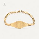 Bracelet Chaîne avec Médaillon Gravé Croix