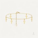 Bracelet cheville avec croix élégante en métal