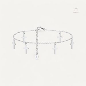 Bracelet croix pour cheville, style minimaliste et chic