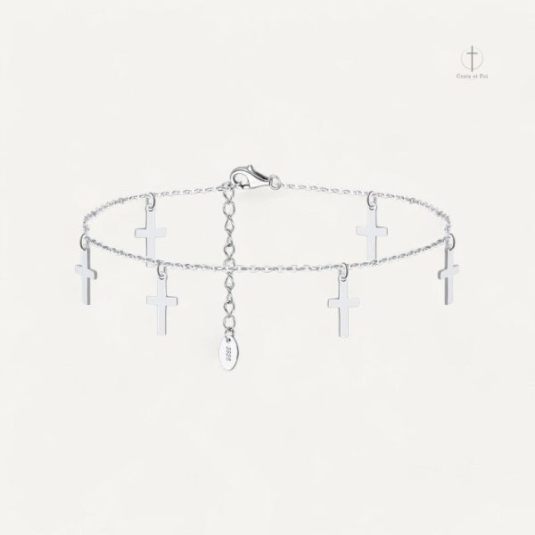 Bracelet croix pour cheville, style minimaliste et chic