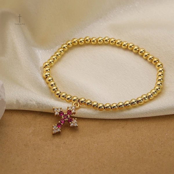 Bracelet en cuir avec croix, design vintage élégant