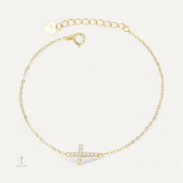 Bracelet Croix Ajustable en métal élégant