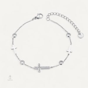 Bracelet en croix avec finition brillante