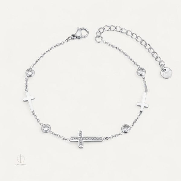 Bracelet en croix avec finition brillante