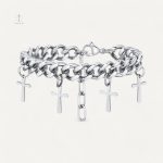 Bracelet Croix Éclatant en métal brillant