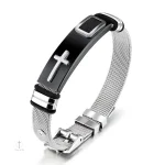Bracelet croix pour homme en métal élégant