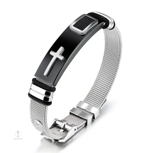 bracelet-croix-homme-1-1 Bracelet croix pour homme en métal élégant