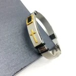 Bracelet avec motif croix pour style masculin