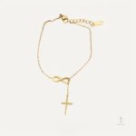 Bracelet Croix et Infini élégant en acier inoxydable