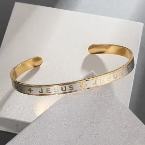 Bracelet Croix élégant en jonc pour un style chic