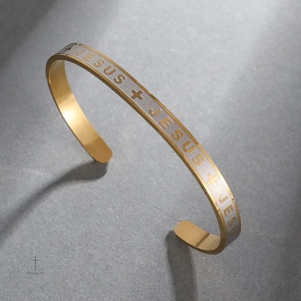 Bracelet Croix en jonc, symbole de foi et d'élégance