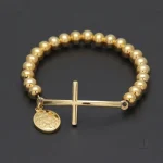 Bracelet Croix avec image de la Vierge Marie en pendentif