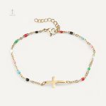 Bracelet Croix Multicolore avec perles décoratives