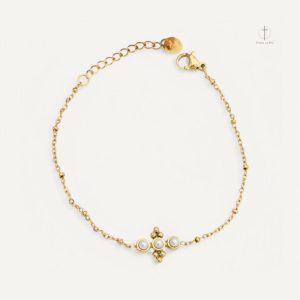 Bracelet Croix Élégant avec Perles