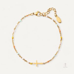 Bracelet Croix Minimaliste en perles élégantes