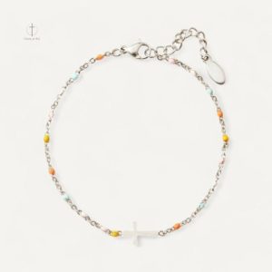 Bracelet en perles avec motif croix moderne