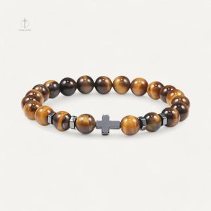 Bracelet Croix avec Pierres Précieuses