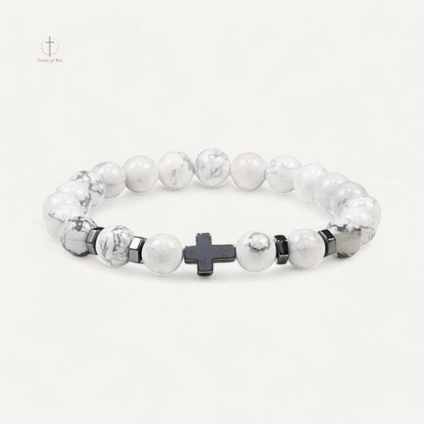 Bracelet avec Croix en pierres colorées