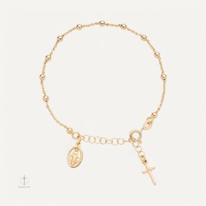 Bracelet Croix Vierge Marie en acier inoxydable