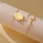 Bijou sacré Croix et Vierge Miraculeuse en duo