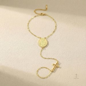 Accessoire religieux Croix et Vierge Miraculeuse