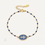 Bracelet en Émail avec Croix en Breloque