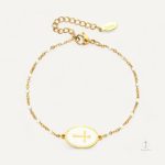 Accessoire tendance : bracelet avec croix en Émail