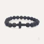 Bracelet Croix en Pierre Naturelle avec motif chrétien