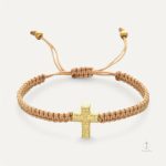 Bracelet Tressé Ajustable avec Croix en breloque
