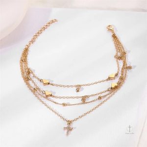 Accessoire de cheville avec croix délicate