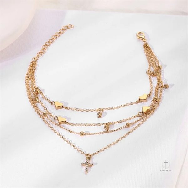 Accessoire de cheville avec croix délicate