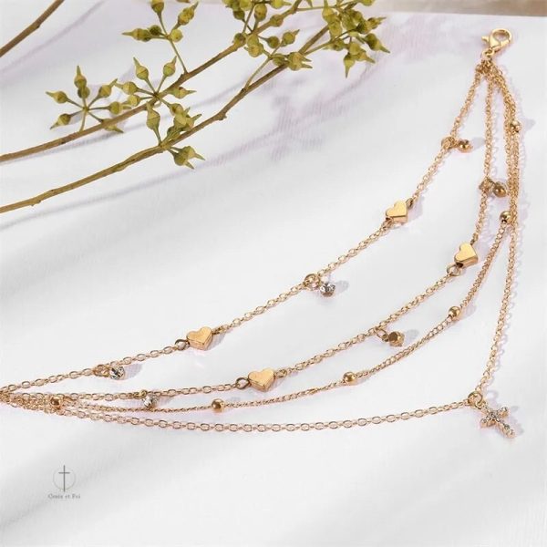 Chaîne cheville croix, accessoire tendance et raffiné
