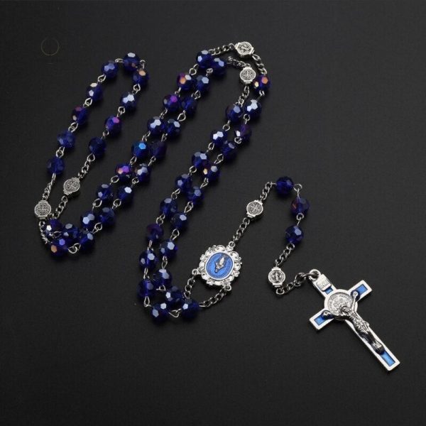 Chapelet traditionnel bleu pour moments spirituels