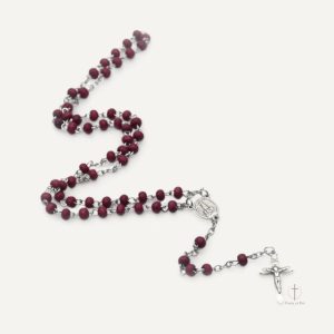 Chapelet catholique rouge en perles élégantes