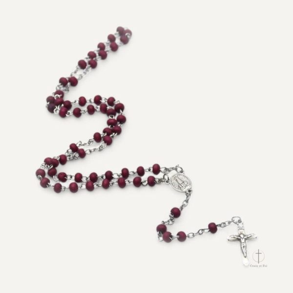 Chapelet catholique rouge en perles élégantes