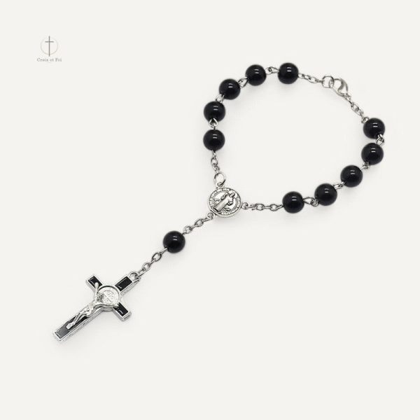 Chapelet noir dizainier en perles élégantes