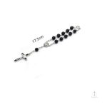 Accessoire religieux noir, chapelet dizainier en perles