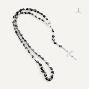 Chapelet perlé noir élégant pour la prière et la méditation