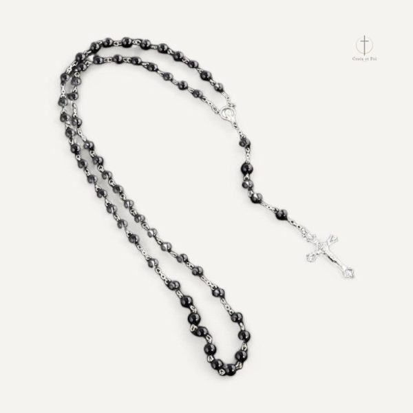 Chapelet perlé noir élégant pour la prière et la méditation